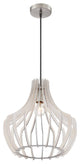 Wood Pendant, White, 17" Tapered