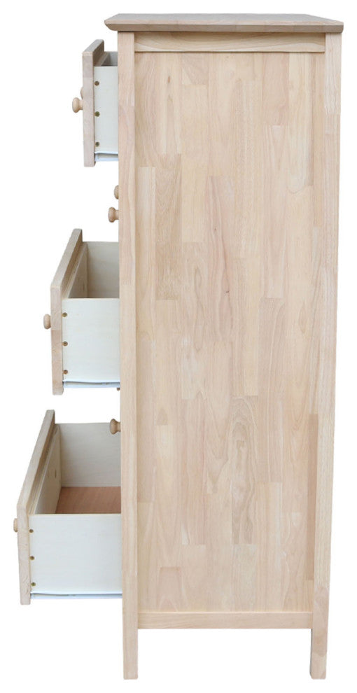 Solid Wood Dresser Chest With 5 Drawers