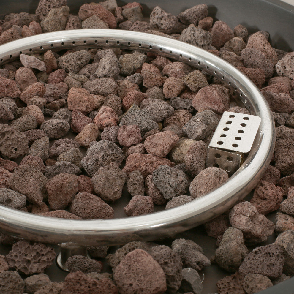 Hearth Outdoor 50,000 BTU Circular Fire Pit, No Tank Holder, Light Gray