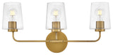 Lark Kline Medium Three Light Vanity, Heritage Brass