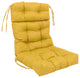 20-"x42" Spun Polyester Solid Outdoor Tufted Chair Cushion Yellow