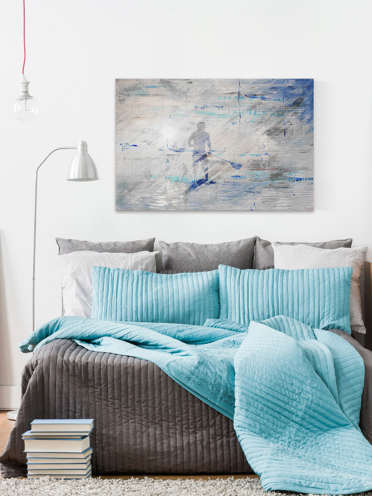 "Sunlight Paddling" Painting Print on Wrapped Canvas, 18"x12"