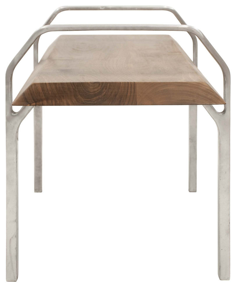 Walnut Coffee Table with Cast Aluminium Legs 55"x16"x13"