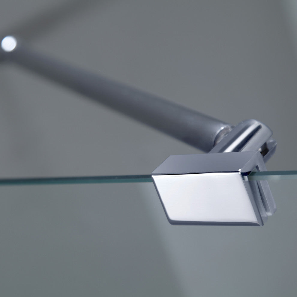 Aston Nautis Completely Frameless Hinged Shower Door, Chrome, 59"x72"
