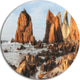 Rocky Atlantic Coast In Brown, Seascape Disc Metal Artwork, 38"