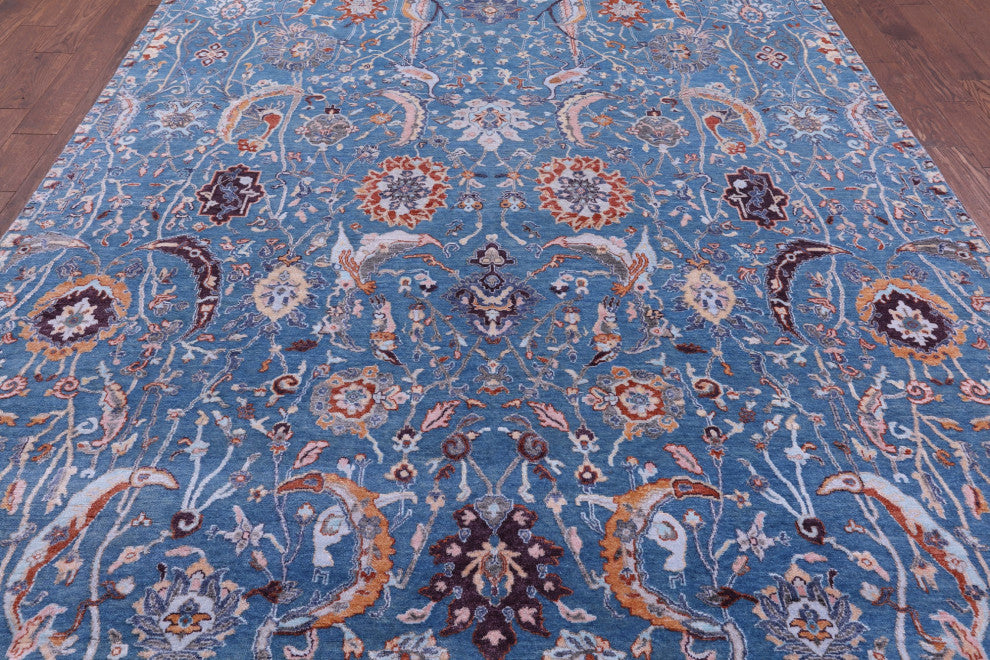 8' 2" X 10' 5" Persian Wool & Silk Hand Knotted Rug - Q14901