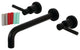 Two-Handle Wall Mount Tub Faucet, Matte Black