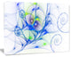 Blue Colored Curly Spiral, Oversized Abstract Canvas Art Print, 60x40