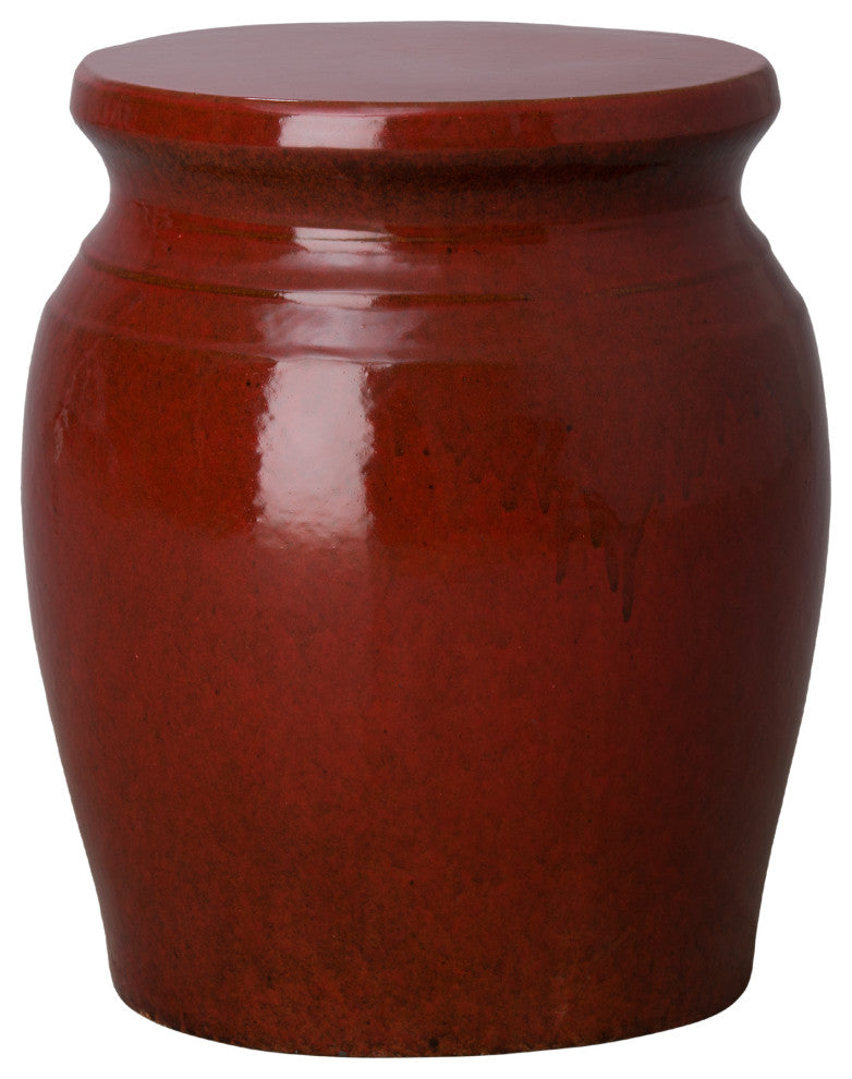 Koji Tropical Red Indoor/Outdoor Ceramic 18" Garden Stool