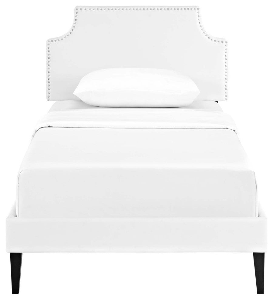 Modway Corene Twin Platform Bed With Squared Tapered Legs, White