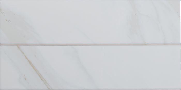 Classique White Calacatta Glossy 4X16 Bullnose, 40 Pieces
