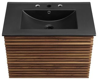 Render 30" Wall-Mount Bathroom Vanity - Walnut Black