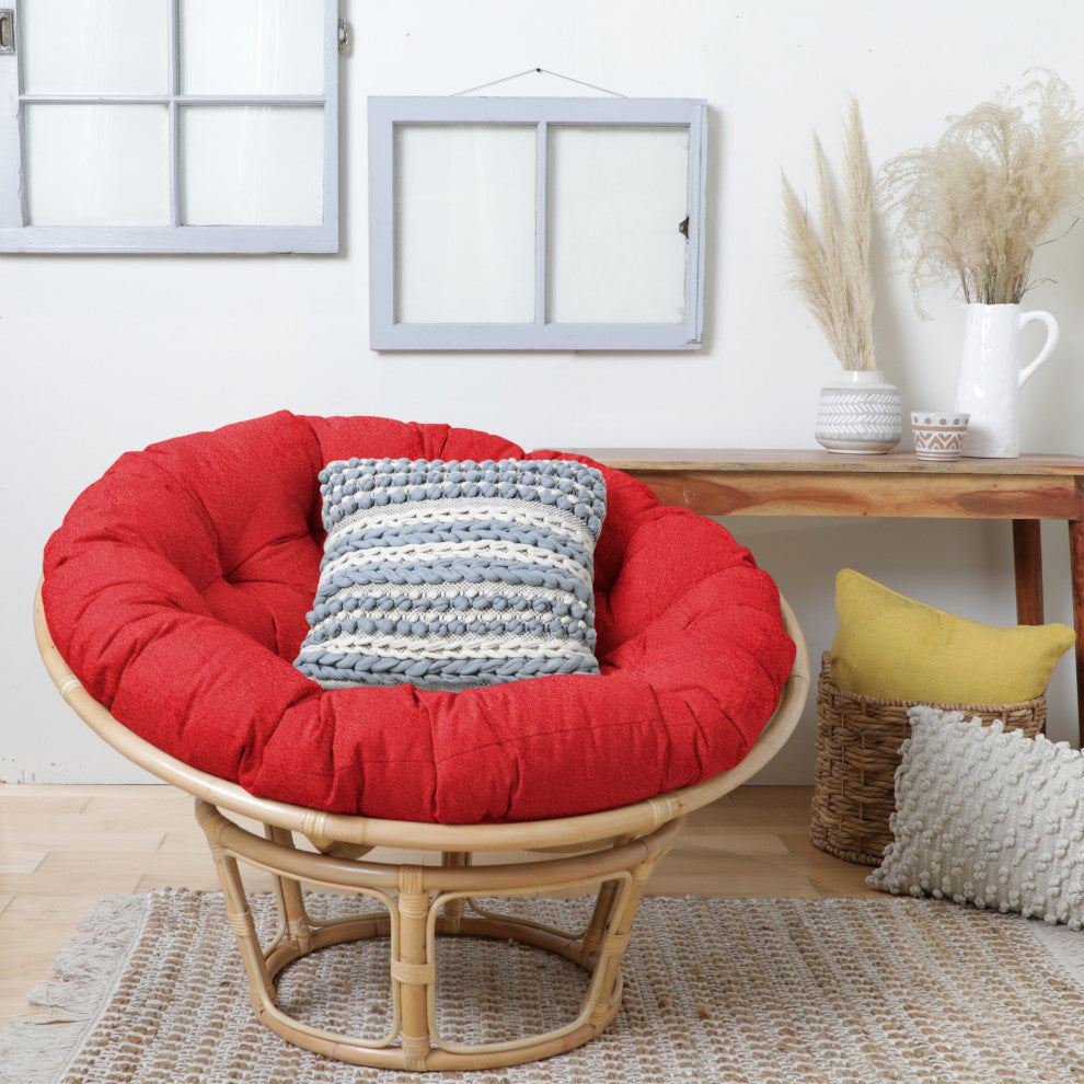Mozaic Home Suede Pucci Red Round Papasan Cushion 48"