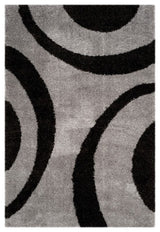 Safavieh Portofino Shag 4' X 6' Power Loomed Rug in Gray and Black