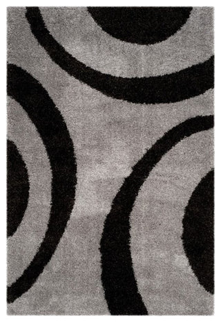 Safavieh Portofino Shag 4' X 6' Power Loomed Rug in Gray and Black