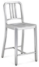 Brushed Anodized Aluminum Modern Counter Stool-Metal, Set of 2