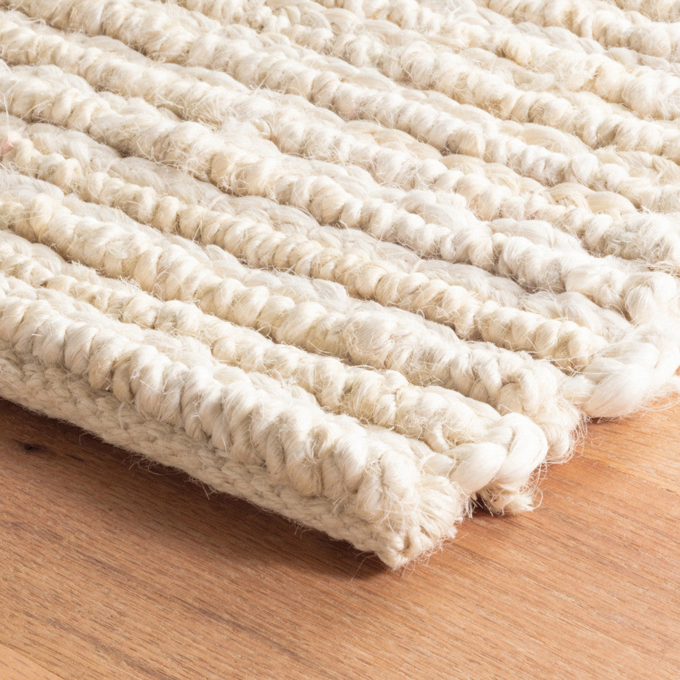 Dash & Albert Dunes Bleached Oak Handwoven Jute Rug, Ivory, 8' x 10'