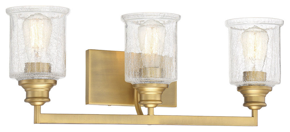 Hampton Warm Brass, 3-Light Bath