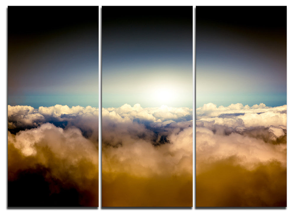 "Gloomy Sky above Clouds" Canvas Art, 3 Panels, 36"x28"