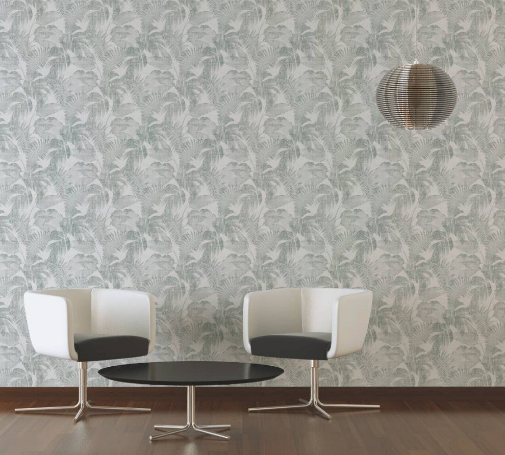 Sample, Botanical Jungle Textured Wallpaper Featuring Tropical Leaves, 373964