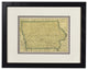 Vintage Iowa Map, Framed Original Iowa State Map- Authentic 1920s