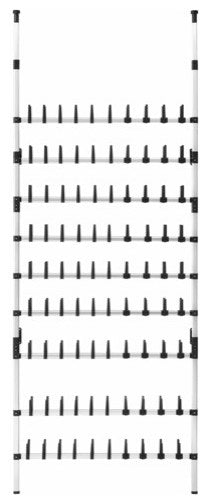 vidaXL Shoe Rack Telescopic Shoe Organizer Shelf Stand with Rods Aluminum