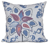 Paisley Pop, Floral Print Pillow, Blue, 16"x16"