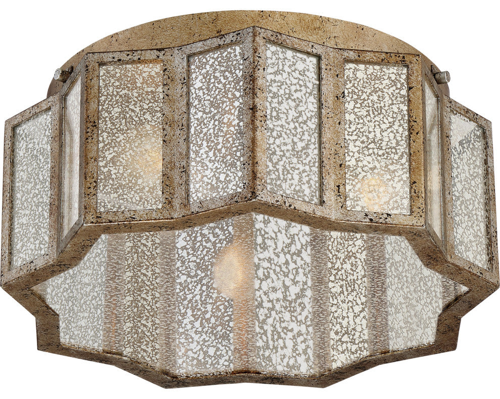 Quoizel SRE1616 Shrine 3 Light 16"W Flush Mount Ceiling Fixture - Aged Gold