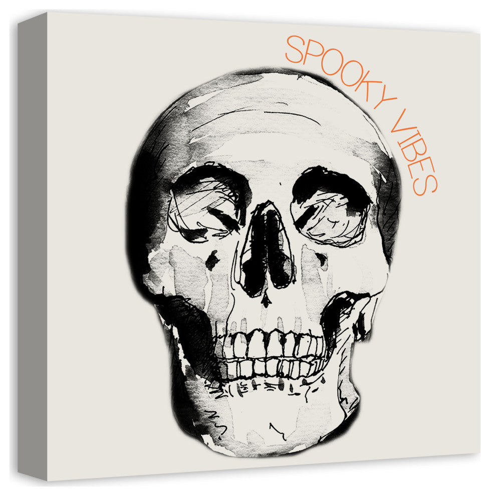 Spooky Vibes Skull 16x16 Canvas Wall Art