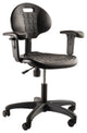 NPS Polyurethane Task Chair With Arms, 16"-21" Height, Black