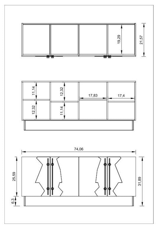 Callista Sideboard, White and Silver