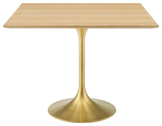 Lippa 36" Square Wood Dining Table, Gold Natural