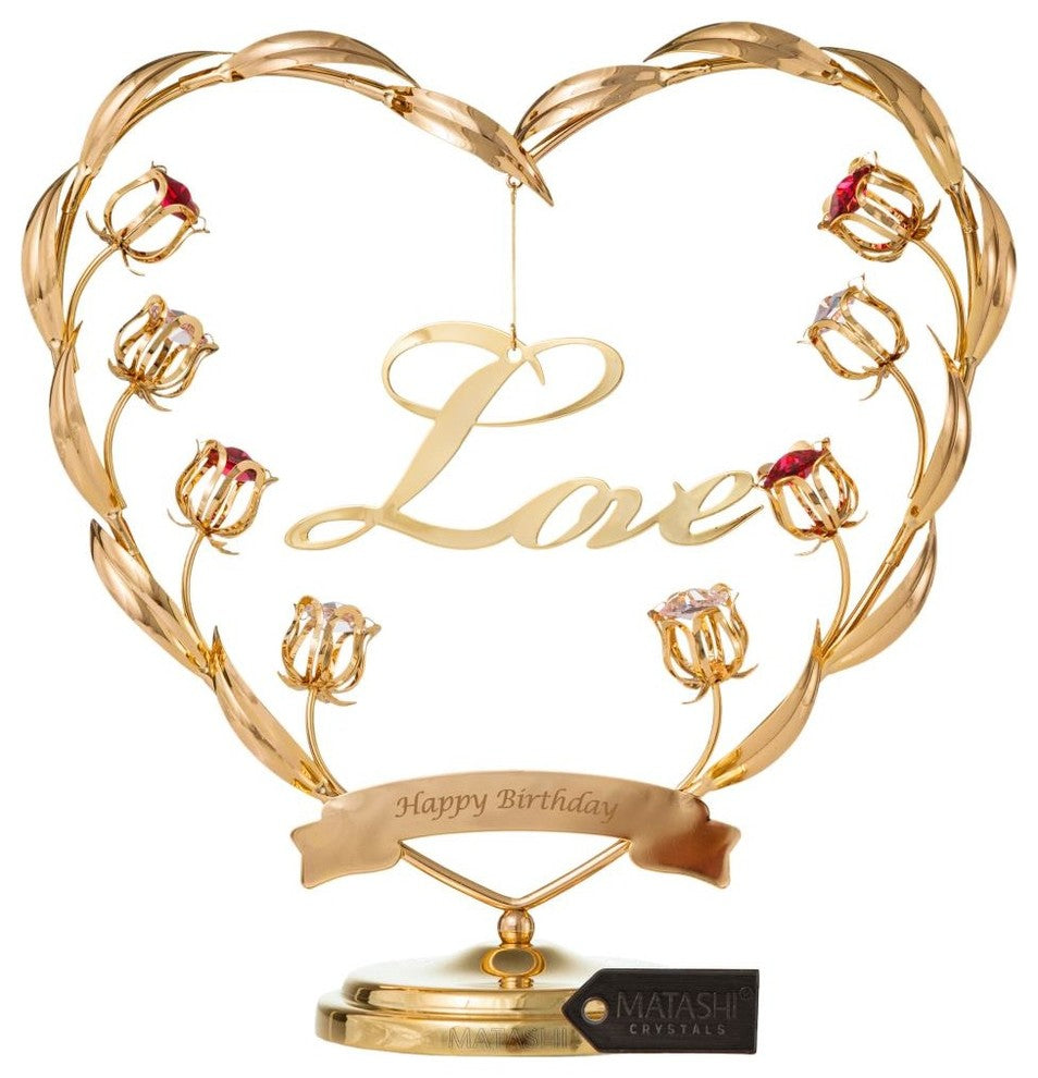 24k Gold Plated Happy Birthday Table Top Ornament