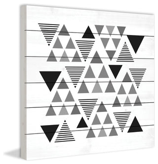 "Triangular Significance" Painting Print on White Wood