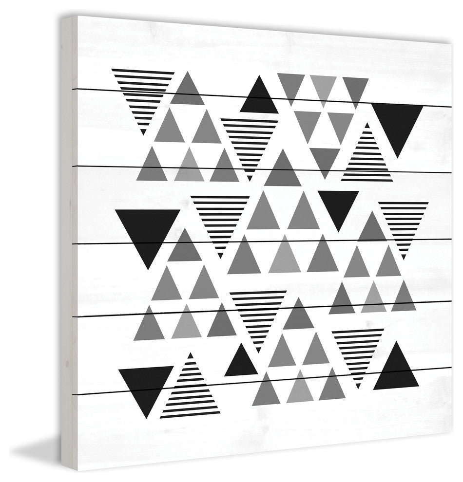 "Triangular Significance" Painting Print on White Wood