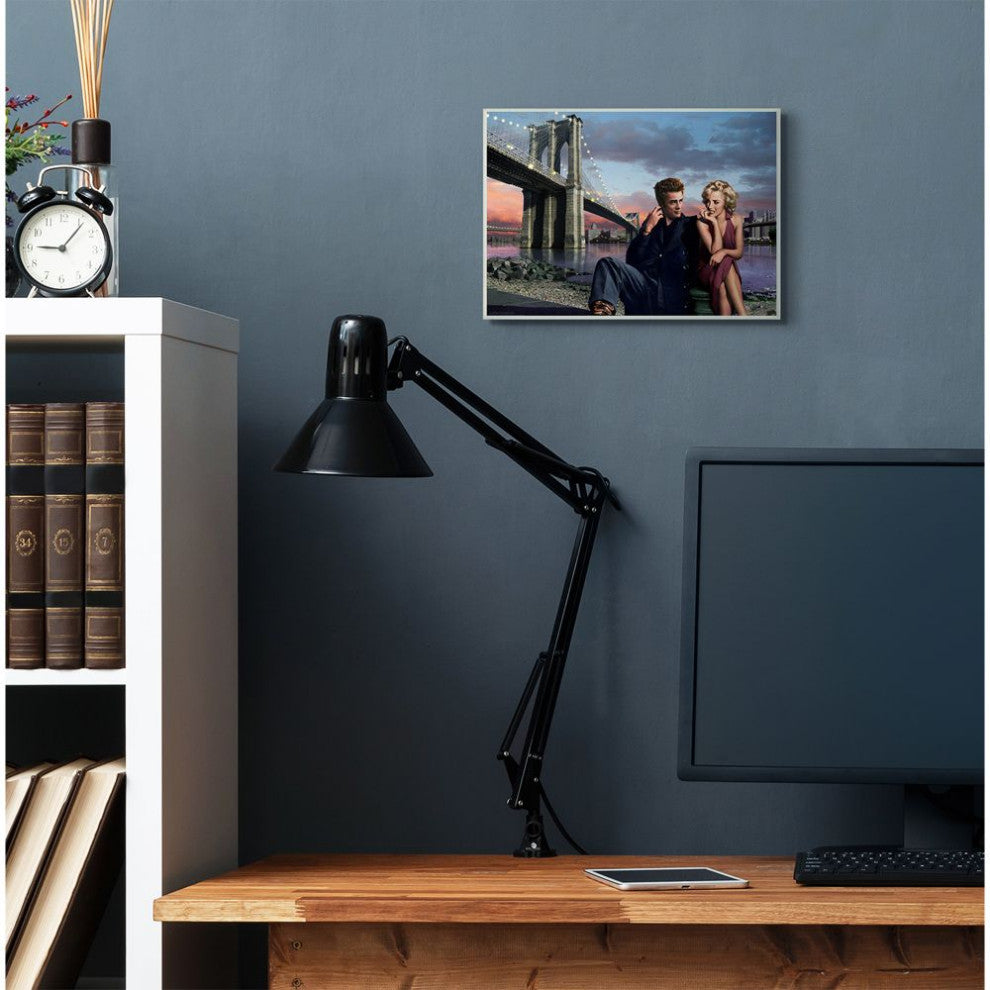 Stupell Industries Brooklyn Bridge Vintage Hollywood Movie Star, 10 x 15