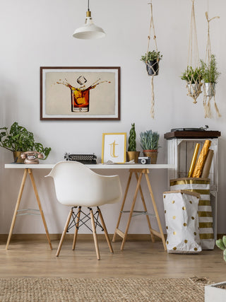 "Whiskey Splash" Framed Painting Print, 36x24