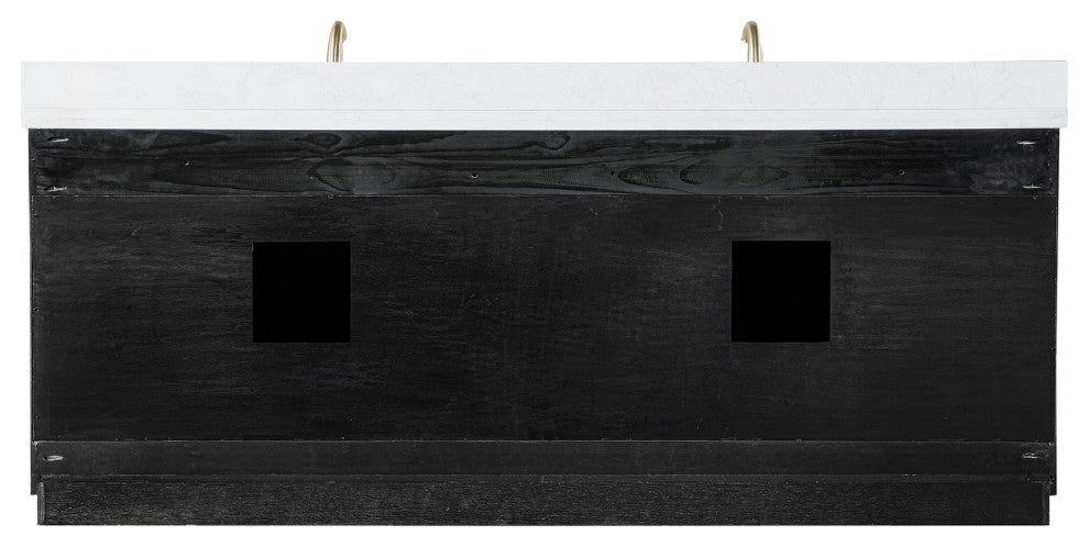Altair Gazsi Black Oak Bathroom Vanity Set, 84", Without Mirror