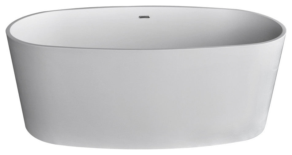 ANZZI Bellentin 5.1-ft Solid Surface Freestanding Tub, Matte White