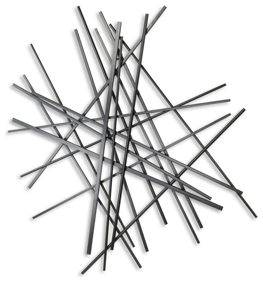 Avalon Large Abstract Wall Art, Black