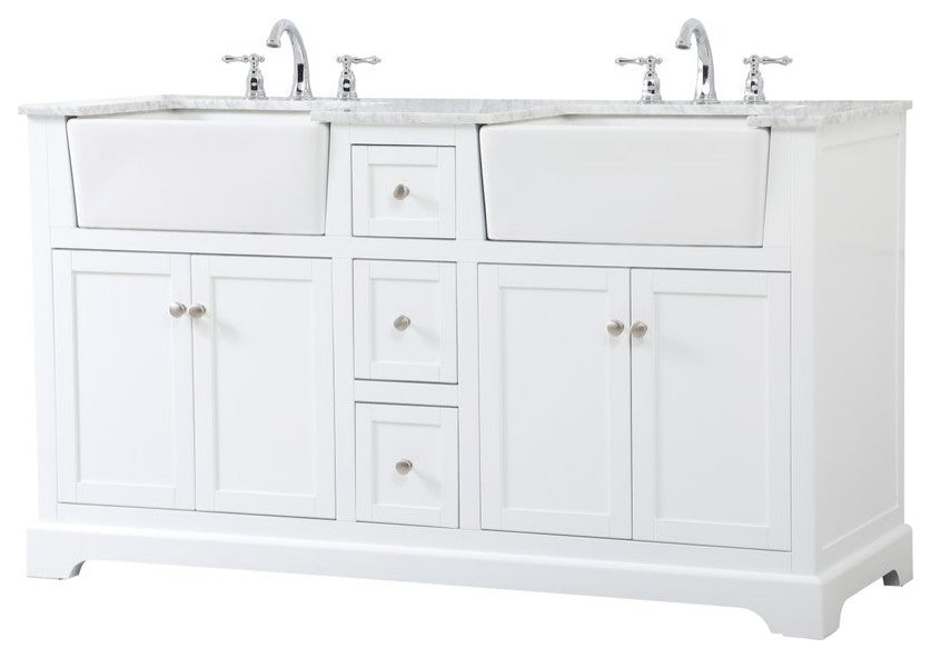 Home Living 22" Farmhouse White-Light Bathroom Vanity