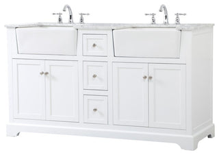Home Living 22" Farmhouse White-Light Bathroom Vanity