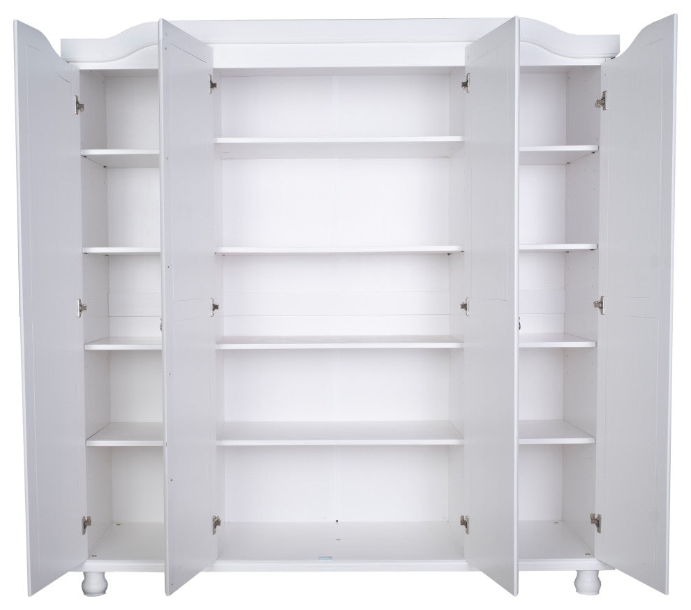 100% Solid Wood Large Shelf for Kyle Wardrobes Only, White