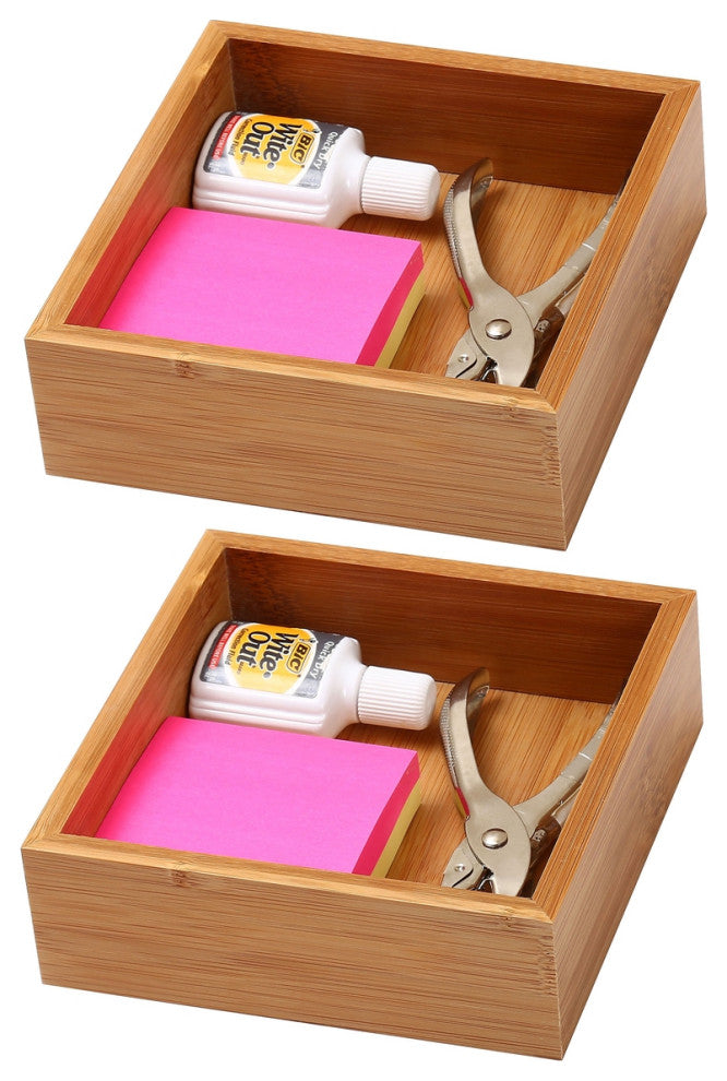 YBM Home Kitchen Drawer Organizer Storage Box, Set of 2, 6"x6"x2"