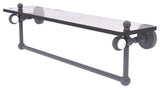 Pacific Grove 22" Twisted Glass Shelf with Towel Bar, Matte Gray