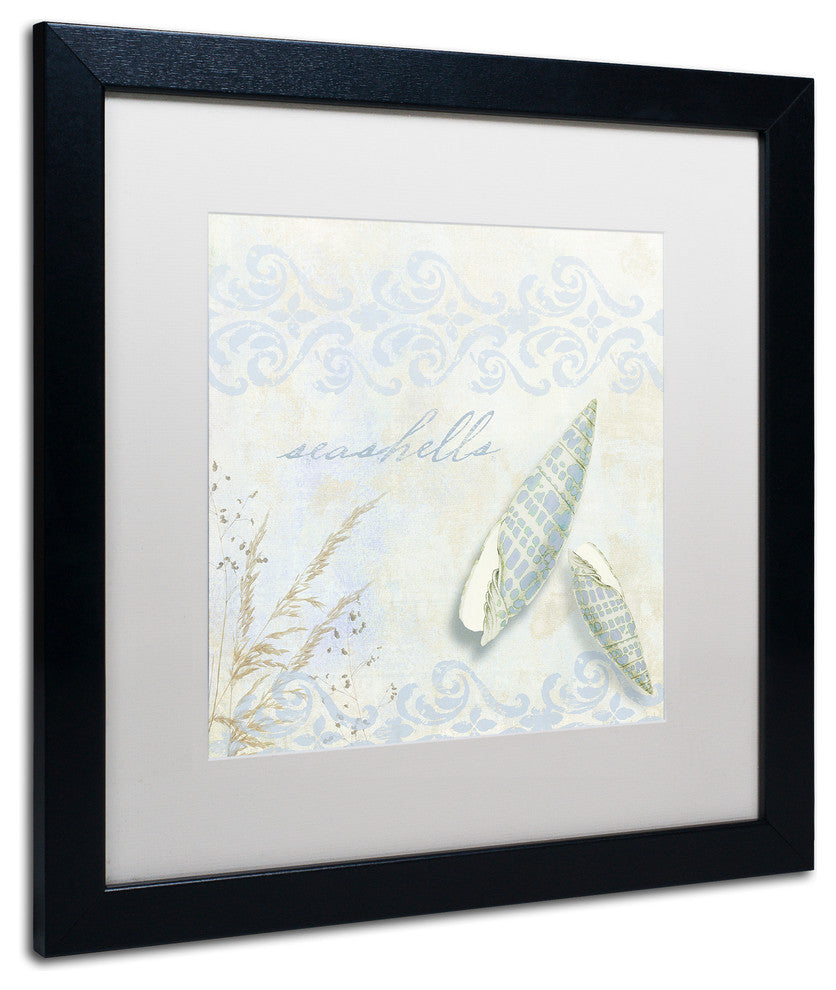 Color Bakery 'She Sells Seashells II', Black Frame, White Mat, 16x16