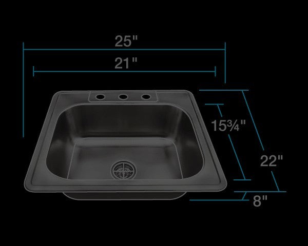 PT8301US Single Bowl Topmount Stainless Steel Sink