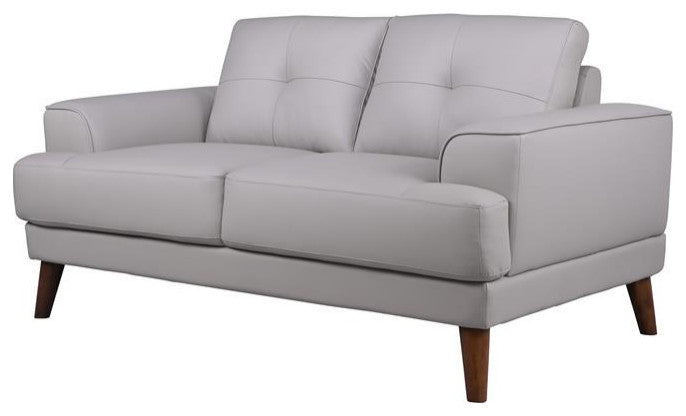 Hawthorne Collections Anzio Top Quality Leather Loveseat - Cream