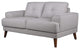 Hawthorne Collections Anzio Top Quality Leather Loveseat - Cream