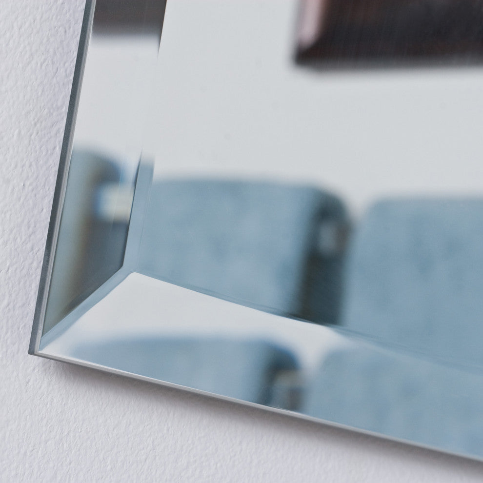 Frameless Square Beveled Mirror, 22" X 28"